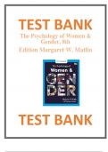 Test Bank for The Psychology of Women & Gender, 8th Edition Margaret W. Matlin Latest Verified Review 2024 Practice Questions and Answers for Exam Preparation, 100% Correct with Explanations, Highly Recommended, Download to Score A+