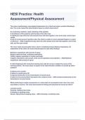 HESI Practice: Health Assessment/Physical Assessment Questions and Answers 2024( A+ GRADED 100% VERIFIED)