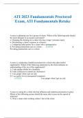 ATI 2023 Fundamentals Proctored Exam, ATI Fundamentals Retake