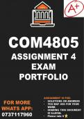 COM4805 Assignment 4 2024 EXAM PORTFOLIO  Answers/Solutions (Due 17 Jan 2024)