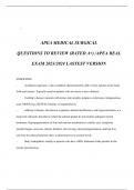 APEA MEDICAL SURGICAL  QUESTIONS TO REVIEW (RATED A+) /APEA REAL  EXAM 2023/2024 LASTEST VERSION  