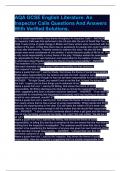 AQA GCSE English Literature&colon; An Inspector Calls Questions And Answers With Verified Solutions&period;