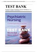 Test Bank For Psychiatric Nursing: Contemporary Practice, 7th Edition, by Mary Ann Boyd; Rebecca Luebbert