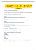 Adventis FMC Level 1 MC Practice Exam  2024&sol;2025&vert; Questions with Verified Answers  Graded A&plus;