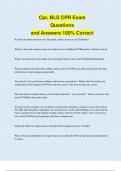 Cpr&comma; BLS CPR Exam Questions and Answers 100&percnt; Correct