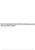 PICAT/ASVAB TEST QUESTIONS (193 Questions and Answers) 100%Verified.