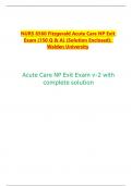 NURS 6560 Fitzgerald Acute Care NP Exit  Exam (150 Q & A) (Solution Enclosed):  Walden University Acute Care NP Exit Exam v-2 with complete solutio