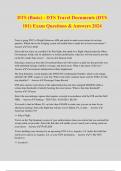 DTS &lpar;Basic&rpar; - DTS Travel Documents &lpar;DTS 101&rpar; Exam Questions & Answers 2024