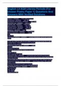 English Lit AQA Literary Periods &lpar;For Unseen Poetry Paper 1&rpar; Questions And Answers With Verified Solutions&period;