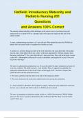 Hatfield&colon; Introductory Maternity and  Pediatric Nursing &num;31 Questions and Answers 100&percnt; Correct