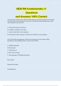 HESI RN fundamentals v1 Questions and Answers 100&percnt; Correct