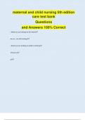 maternal and child nursing 5th edition  care test bank Questions and Answers 100&percnt; Correct