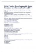 RECA Practice Exam (residential) Study Questions and Answers Graded A 2024 