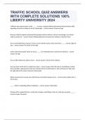 TRAFFIC SCHOOL QUIZ ANSWERS WITH COMPLETE SOLUTIONS 100% LIBERTY UNIVERSITY 2024
