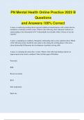 PN Mental Health Online Practice 2023 B Questions and Answers 100% Correct
