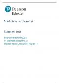 GCSE EDEXCEL May 2023 Higher Mathematics Paper 1 Non-Calculator Mark Scheme