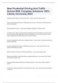 New Prudential Driving And Traffic School With Complete Solutions 100% Liberty University 2024