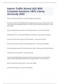 Improv Traffic School (AZ) With Complete Solutions 100% Liberty University 2024
