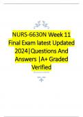 NURS-6630N Week 11 Final Exam latest Updated 2024|Questions And Answers |A+ Graded Verified