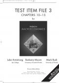 Macroeconomics, Testbank 3 (Michael Parkin, Luke Armstrong, Barbara Moore etc.)