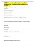 ABRET Neuroanatomy&sol;Neurophysiology Exam Questions and Answers &lpar;Verified Solutions&rpar;2024 GRADED A&plus;&period;