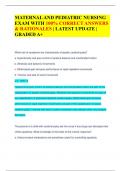 MATERNAL AND PEDIATRIC NURSING  EXAM WITH 100&percnt; CORRECT ANSWERS & RATIONALES &vert; LATEST UPDATE &vert;  GRADED A&plus;