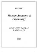 BSC2089C HUMAN ANATOMY & PHYSIOLOGY COMPLETED EXAM WITH RATIONALES 2024.