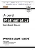 A Level Edexcel 2023 Pure Maths Paper 1 and 2 with Mechanics and statistics Papers all included with Mark Schemes