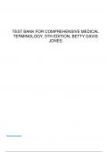 Test Bank for Comprehensive Medical Terminology, 5th Edition, Betty Davis Jones.