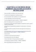 Package deal  for SUMMARY SOLICITORS ACCOUNTS EXAM TEST (QUESTIONS AND ANSWERS) UPDATED
