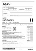 GCSE AQA May 2023 Higher Mathematics Paper 1 Non-Calculator