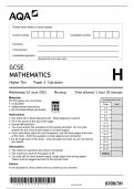 GCSE AQA 2023 Higher Mathematics Paper 1 + Paper 2 + Paper 3 Including All Mark Schemes