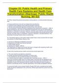 Chapter 03: Public Health and Primary  Health Care Systems and Health Care  Transformation (Stanhope: Public Health  Nursing, 8th Ed