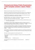 Pennsylvania Notary Public Examination &vert; with complete solution &vert; latest &vert; Rated A&plus;