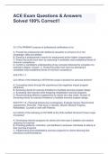 ACE Exam Questions & Answers Solved 100% Correct!! - ACE - Stuvia US