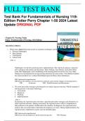 Test Bank For Fundamentals of Nursing 11th Edition Potter Perry Chapter 1-50 2024 Latest Update ORIGINAL PDF