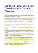 CDFM 3.1 Fiscal Law Exam Questions with Correct Answers
