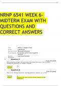 NRNP 6541 WEEK 6- MIDTERM EXAM WITH QUESTIONS AND  CORRECT ANSWERS