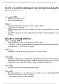 Specific Learning Disorder and Intellectual Disabilities lecture notes 