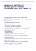 IRENE GOLD BOARDS PART 1 PHYSIOLOGY QUESTIONS & ANSWERS SOLVED 100% CORRECT!!