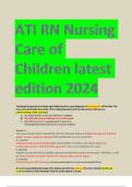 ATI RN Nursing Care of Children latest edition 2024