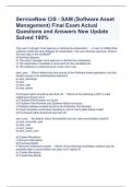 ServiceNow CIS - SAM (Software Asset Management) Final Exam Actual Questions and Answers New Update Solved 100%