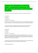 Chapter 09 Delegation in Nursing Huber Leadership & Nursing Care Management Questions
