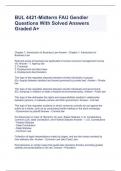 BUL 4421-Midterm FAU Gendler Questions With Solved Answers Graded A+
