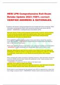 HESI LPN Comprehensive Exit Exam  Retake Update 2023 |100% correct  VERIFIED ANSWERS & RATIONALES.