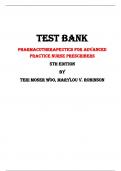 Test Bank For Pharmacotherapeutics for Advanced Practice Nurse Prescribers  5th Edition By Teri Moser Woo, Marylou V. Robinson |All Chapters,  Year-2024|