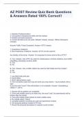 AZ POST Review Quiz Bank Questions & Answers Rated 100&percnt; Correct&excl;&excl;