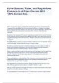 Idaho Statutes&comma; Rules&comma; and Regulations Common to all lines Quizzes With 100&percnt; Correct Ans&period;