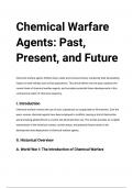 Chemical Warfare Agents Past, Present, and Future