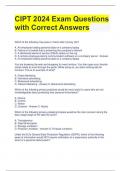 CIPT 2024 Exam Questions with Correct Answers 